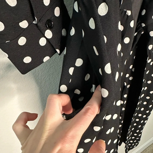 NWT CELINE Midi Wrap Polka Dot Black Dress SZ EUR 36, US 4, S - Picture 5 of 12